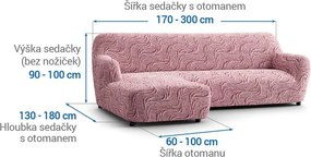 Gaico Huse bielastice BRILLANTE bordo canapea cu otoman stânga (l. 170 - 300 cm)