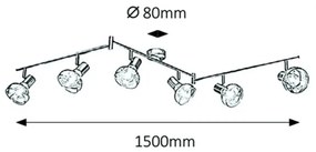 Rabalux 5553 - Lampă spot HOLLY 6xE14/40W/230V auriu