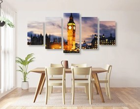 Tablou 5-piese Big Ben noaptea în Londra