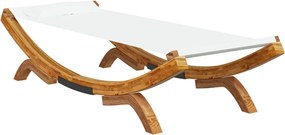vidaXL Pat de exterior, crem, 100x188,5x44 cm, lemn masiv curbat