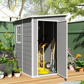 Outsunny Magazie din metal pentru gradina, Gri