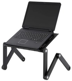 Birou pentru laptop cu USB - 42 x 28 cm, răcoritor, negru