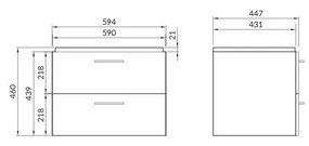 Dulap baie suspendat Cersanit Lara pentru lavoar Como 60, alb Alb, 600 mm