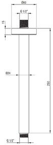 Brat dus fix Deante 25 cm, auriu periat