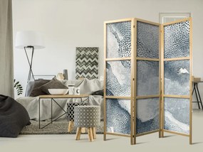 Paravan japonez - Nautical lines - subtle dot patterns in shades of blue