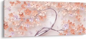 Tablou florilor de pom din coral - abstract (120x50 cm)