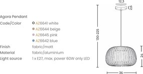 Lustra camera copii AGORA albastru
