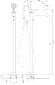 OMNIRES AM5233CR - Set cadă independent cu baterie ARMANCE crom lucios