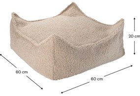 Fotoliu puf pentru copii maro deschis cu tapițerie din țesătură bouclé Square – Wigiwama