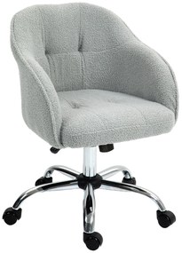 HOMCOM Scaun de birou, fotoliu de birou ergonomic, înălțime reglabilă, șezut și spătar umplute, gri | Aosom Romania