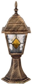 Stalp exterior H-42cm, IP43, auriu antic, sticla Tiffany, Monaco 8183 RX