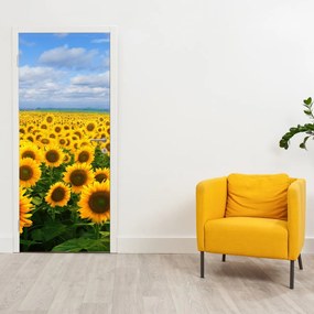 Fototapet pentru ușă - Câmp cu floare soarelui (95x205cm)