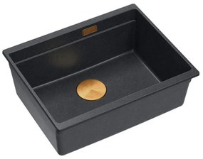 Chiuveta din granit Logan 100 negru metalic ventil cupru