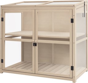 Outsunny Răsadniță pat de cultivare, rezistent la intemperii, 2 niveluri, lemn de brad, 103 x 61 x 103 cm, natural | Aosom Romania