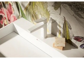 KFA Armatura 4522-815-44 - Baterie pentru lavoar MALAGA 15,9 cm, albă, cu ventil de scurgere click-clack