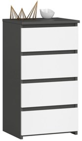 Comodă Cipriano II (grafit gri + Alb). 1128608