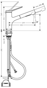 Baterie de bucatarie, Hansgrohe, Zesis M33 150, sBox, crom