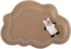 Farfurie pentru copii maro din gresie 14x20 cm Dolly – Bloomingville Mini