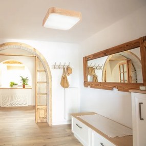 Plafonieră OAK SQUARE 4xE27/15W/230V 45x45 cm stejar