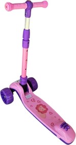 Trotineta copii cu roti luminoase din silicon NOVOKIDS™ Mini Scooter 8150, Cu melodii si lumini, 3 roti, Pliabila, Maner reglabil pe inaltime, Maxim