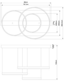 Lustră LED dimabilă pe cablu Globo 67193-55H HALLI LED/55W/230V 2700-6500K + telecomandă