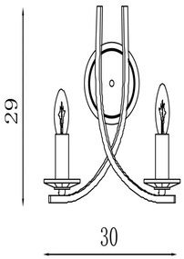 Searchlight 4162-2SB - Aplica de perete ASCONA 2xE14/60W/230V