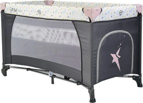 Patut pliant transformabil in tarc copii NOVOKIDS™ Little Star NEST, 60X120 cm, 2 Niveluri, Pliabil, Cu geanta transport inclusa, Fermoar acces
