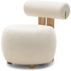Fotoliu design crem HANNA, stejar