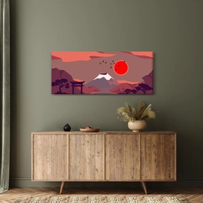 Tablou - Ilustrație a Muntelui Fuji (120x50 cm)
