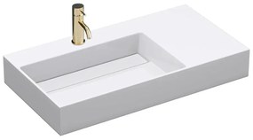 Lavoar pe blat Rea Archi compozit dreptunghiular 89.5 cm alb lucios