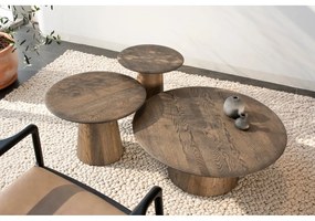 Măsuță de cafea maro rotundă din lemn de stejar ø 80 cm Mushroom – Gazzda