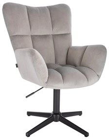 HR650CROSS Scaun Gray Catifea cu Bază Neagră