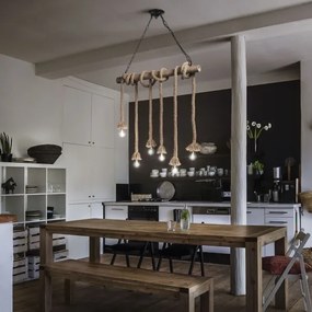 Lustră pe cablu Ideal Lux CANAPA 6xE27/15W/230V maro