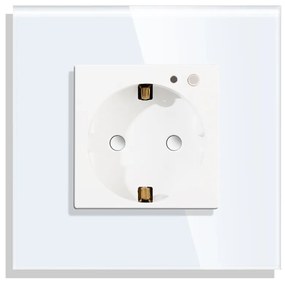Priza Inteligenta cu Protocol Zigbee si Monitorizare Consum cu Rama Din Sticla LUXION