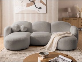 Colțar gri cu tapițerie din țesătură bouclé (în formă de "U") Orbit – Ropez