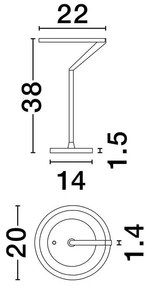 Veioza LED design minimalist TILIA negru