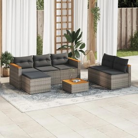 vidaXL Set canapea de grădină cu perne, 5 piese, poliratan/lemn acacia