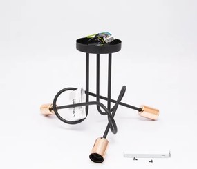 Lustră aplicată LED OXFORD 3x E27/15W/230V neagră