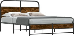 vidaXL Cadru pat fără saltea stejar fumuriu 140x200 cm lemn prelucrat