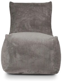 Fotoliu bean bag crem cu tapițerie din catifea reiată Seat Lounge – SLOWDOWN