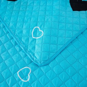 Cuvertura de pat cu model CORAZON albastru Dimensiune: 220 x 240 cm