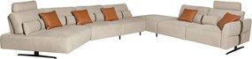 Coltar modular LUX design italian cu sezlong dreapta Velvet sand