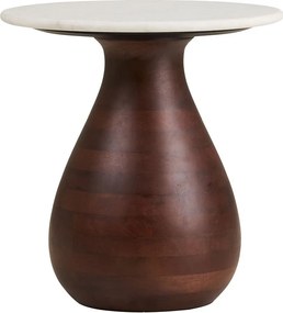 Măsuță auxiliară rotundă cu blat din marmură ø 40 cm Heide – House Nordic