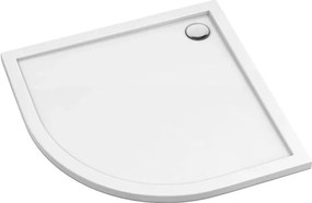 Cadita dus semirotunda Omnires Merton alb 80x80 cm