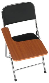 Scaun conferinţă cu măsuţă, negru/natural, TEKER