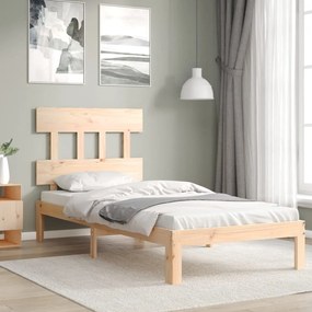 3193556 vidaXL Cadru de pat cu tăblie 2FT6 Small Single, lemn masiv