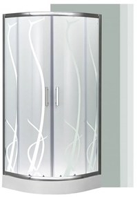 Cabină de duș curbată Spirit BAMBOO 80x80x194 cm, cu cădiță de duș din acril armat