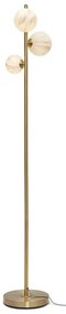 Lampadar cu 3 globuri din sticla cu aspect de marmura Carrara