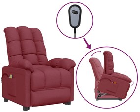 3100355 vidaXL Fotoliu de masaj cu ridicare, roșu vin, material textil