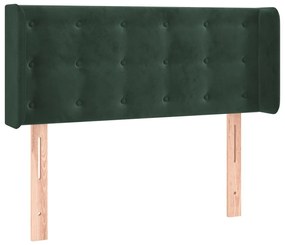 3119247 vidaXL Tăblie de pat cu aripioare verde închis 103x16x78/88 cm catifea